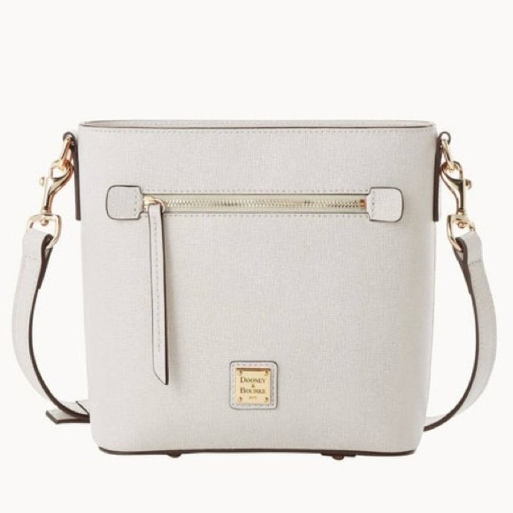 Dooney & Bourke Saffiano Small Zip Crossbody Purse Off White